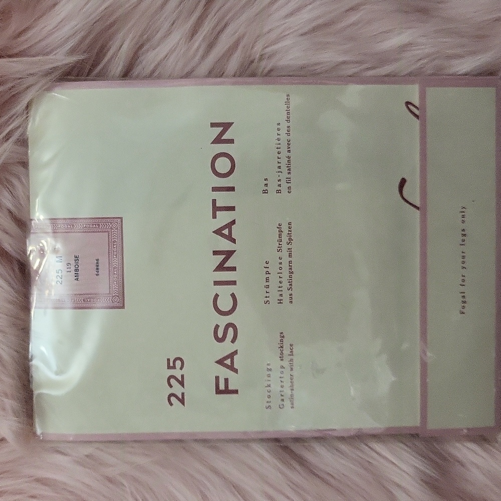 Brand New FOGAL 225 FASCINATION GARTERTOP STOCKINGS-M